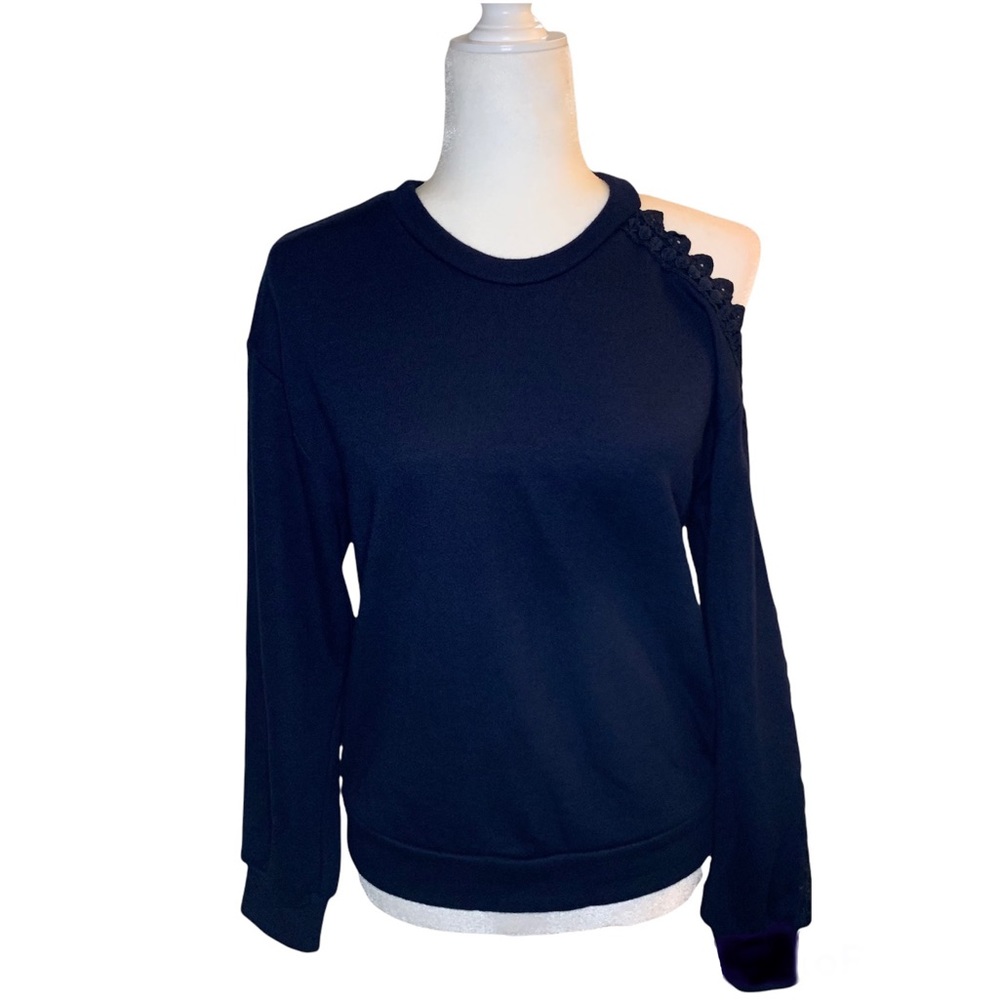 Ro&De Cold Shoulder Navy Sweatshirt
